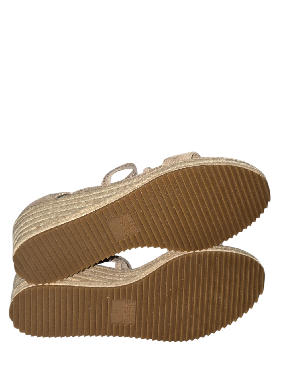 Eileen Fisher Wanda Metallic Suede Espadrille Wedge Sandals - Picture 14 of 15